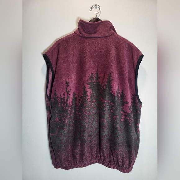 👕🌶 Vintage Canada Wildlife "Tiger Cubs" Fleece Vest - Picture 3 of 4